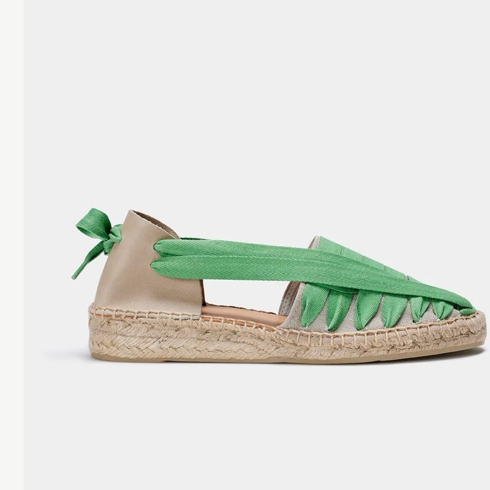 Stylish Green Espadrille Flats